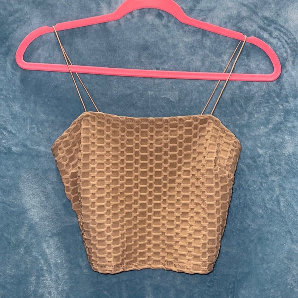 Brown crop top nearly brand new